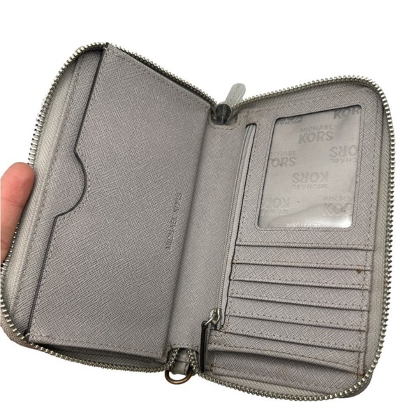MICHAEL KORS Gray Zip Around Wallet - Picture 6 of 9